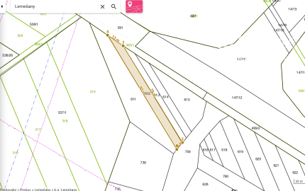 Pozemok v obci Lemešany - 478 m²