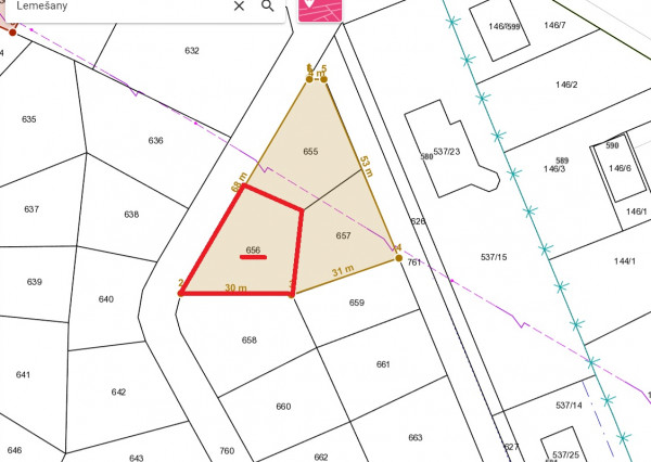Pozemok určený na IBV - Lemešany - 635 m2