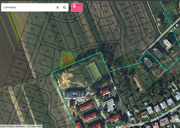 NA PREDAJ Pozemok určený pre IBV v obci Lemešany (839 m²)