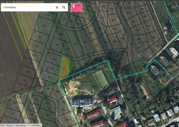 NA PREDAJ Pozemok určený pre IBV v obci Lemešany (838 m²)
